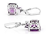 Canela Amethyst Rhodium Over Sterling Silver Earrings 5.64ctw