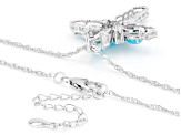 Blue Sleeping Beauty Turquoise Rhodium Over Silver Pendant 1.15ctw