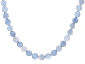 Blue Opal Rhodium Over Sterling Silver Necklace