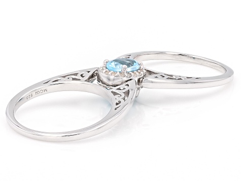 Sleeping Beauty Turquoise Rhodium Over Silver Reversible Ring