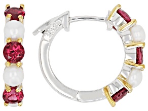 Purple Umba River Rhodolite Rhodium Over Silver Two Tone Earrings 1.80ctw