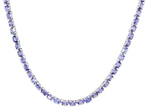Blue Tanzanite Platinum Over Sterling Silver Necklace 13.28ctw