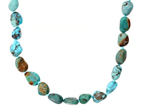 Green Kingman Turquoise Rhodium Over Sterling Silver Necklace