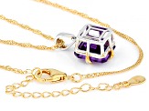 Purple African Amethyst Rhodium and 18k Yellow Gold Over Sterling Silver Pendant with Chain 5.62ctw