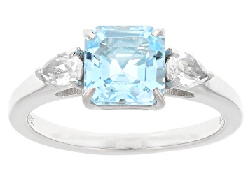 Picture of Sky Blue Topaz Rhodium Over Sterling Silver Ring 2.12ctw