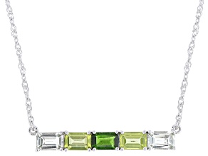 Green Chrome Diopside Rhodium Over Sterling Silver Necklace 2.53ctw