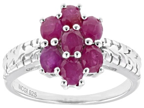 Red John Saul Ruby Rhodium Over Sterling Silver Ring 1.40ctw