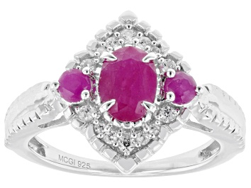 Picture of Red John Saul Ruby Rhodium Over Sterling Silver Ring 1.48ctw