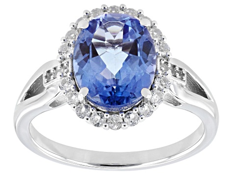 Butterfly Blue Topaz with White Topaz Rhodium over Sterling  display picture 1