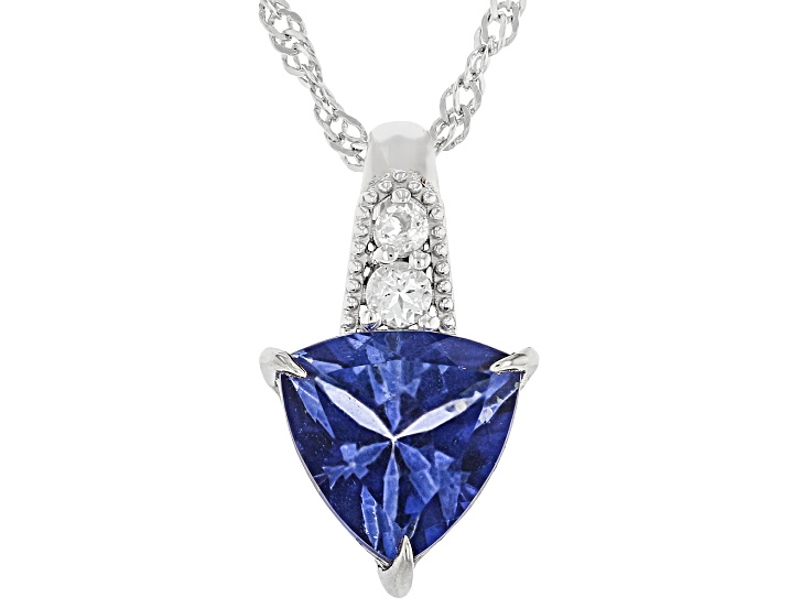 Butterfly Blue Topaz Rhodium Over Sterling Silver Pendant with Chain 2.89ctw