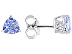 Butterfly Blue Topaz Rhodium Over Sterling Silver Stud Earrings 2.70ctw