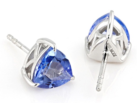 Butterfly Blue Topaz Rhodium Over Sterling Silver Stud Earrings