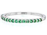 Mint Tsavorite Rhodium Over Sterling Silver Ring 0.26ctw