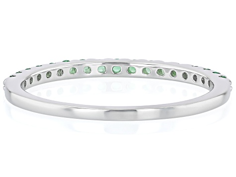 Mint Tsavorite Rhodium Over Sterling Silver Ring 0.26ctw