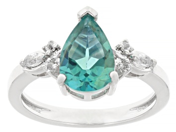 Blue Cubic Zirconia 18K Yellow Gold Over Sterling Silver Ring 2.16ctw