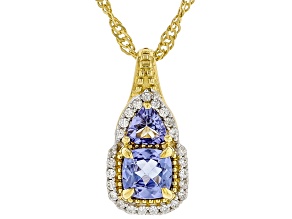 Blue Tanzanite 18k Yellow Gold Over Sterling Silver Ring 0.88ctw