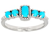 Blue Sleeping Beauty Turquoise Rhodium Over Sterling Silver Ring
