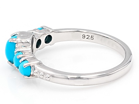 Blue Sleeping Beauty Turquoise Rhodium Over Sterling Silver Ring