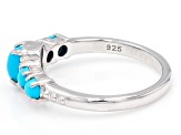 Blue Sleeping Beauty Turquoise Rhodium Over Sterling Silver Ring