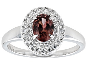 Blush Zircon Rhodium Over Sterling Silver Ring 1.29ctw