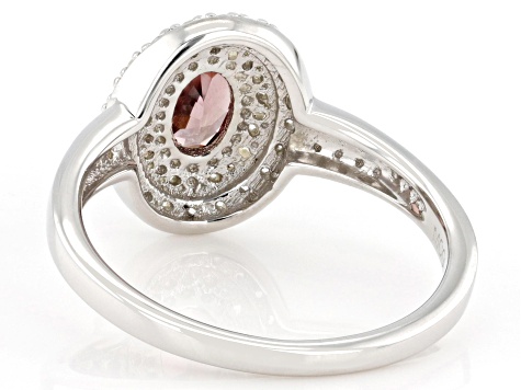 Blush Zircon Rhodium Over Sterling Silver Ring 1.29ctw - RST399 | JTV