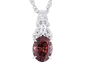 Blush Zircon Rhodium Over Sterling Silver Pendant with Chain 2.42ctw