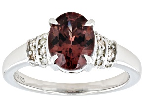 Blush Zircon Rhodium Over Sterling Silver Ring 2.43ctw