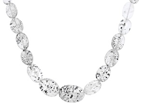 Tourmalinated Quartz Rhodium Over Sterling Silver Beaded Necklace 112ctw