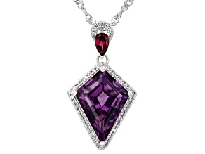 Purple Canela Amethyst Rhodium Over Sterling Silver Pendant With Chain 6.49ctw