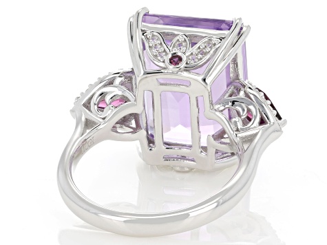 Purple Canela Amethyst with Rhodolite & Zircon Rhodium Over