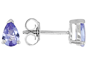 Blue Tanzanite Platinum Over Sterling Silver Earrings 0.64ctw