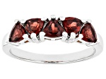 Red Garnet Platinum Over Sterling Silver 5-Stone Ring 1.26ctw