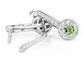 Green Tsavorite with Moissanite Fire® Rhodium Over Sterling Silver Earrings 0.81ctw