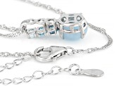 Blue Dreamy Aquamarine Rhodium Over Sterling Silver Pendant with Chain 0.37ctw