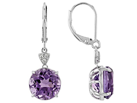 Purple Canela Amethyst Rhodium Over Sterling Silver Earrings 5.89ctw