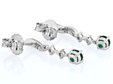 Green Lab Created Emerald Rhodium Over Silver Earrings 0.66ctw