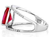 Red Lab Created Ruby Rhodium over Sterling Silver Ring 2.80ctw