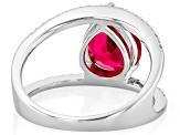 Red Lab Created Ruby Rhodium over Sterling Silver Ring 2.80ctw