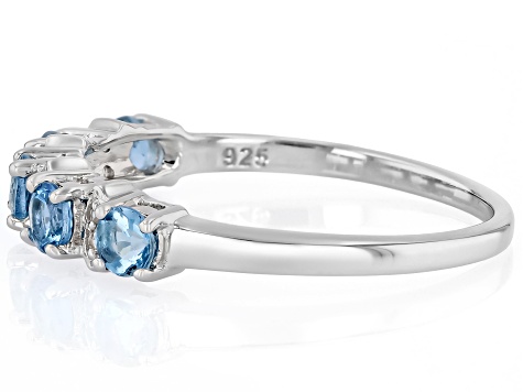 Blue Ofiki Nigerian Aquamarine With White Zircon Rhodium Over