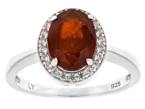 Orange Kyanite Rhodium Over Sterling Silver Ring 2.19ctw