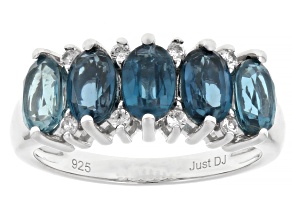 Teal Kyanite Rhodium Over Sterling Silver Ring 2.80ctw