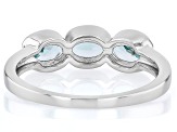Sky Blue Topaz Platinum Over Sterling Silver 3-Stone Ring 1.53ctw
