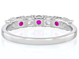 Red Lab Created Ruby Platinum Over Sterling Silver Ring 0.82ctw