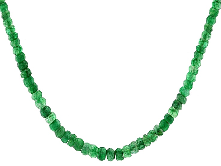 Green Emerald Rhodium Over Sterling Silver Necklace - RST633 | JTV