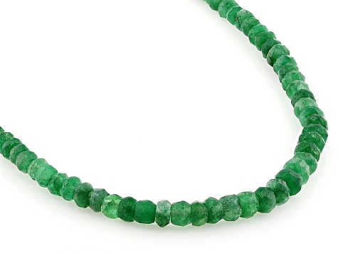 Green Emerald Rhodium Over Sterling Silver Necklace - RST633 | JTV