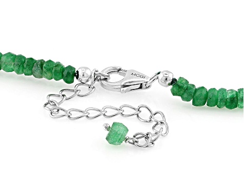 Green Emerald Rhodium Over Sterling Silver Necklace - RST633 | JTV