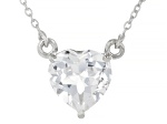 White Lab Created Sapphire Platinum Over Sterling Silver Necklace 2.12ct