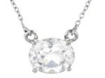 White Lab Created Sapphire Platinum Over Sterling Silver Necklace 2.55ct