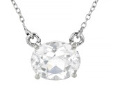 White Lab Created Sapphire Platinum Over Sterling Silver Necklace 2.55ct