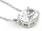 White Lab Created Sapphire Platinum Over Sterling Silver Necklace 2.55ct